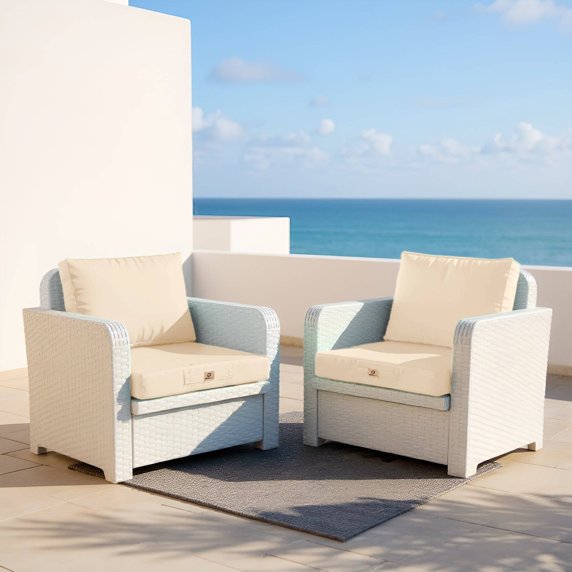 Coussins pour salon de jardin déhoussable 50x60cm Beige - Déco arts - Image 2