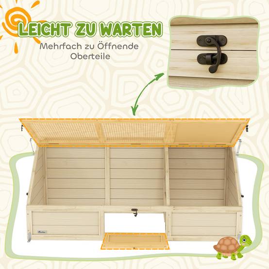 Boîte pour tortues, enclos extérieur, design sans fond, ouverture facile, maison pour tortues, naturel - Image 9