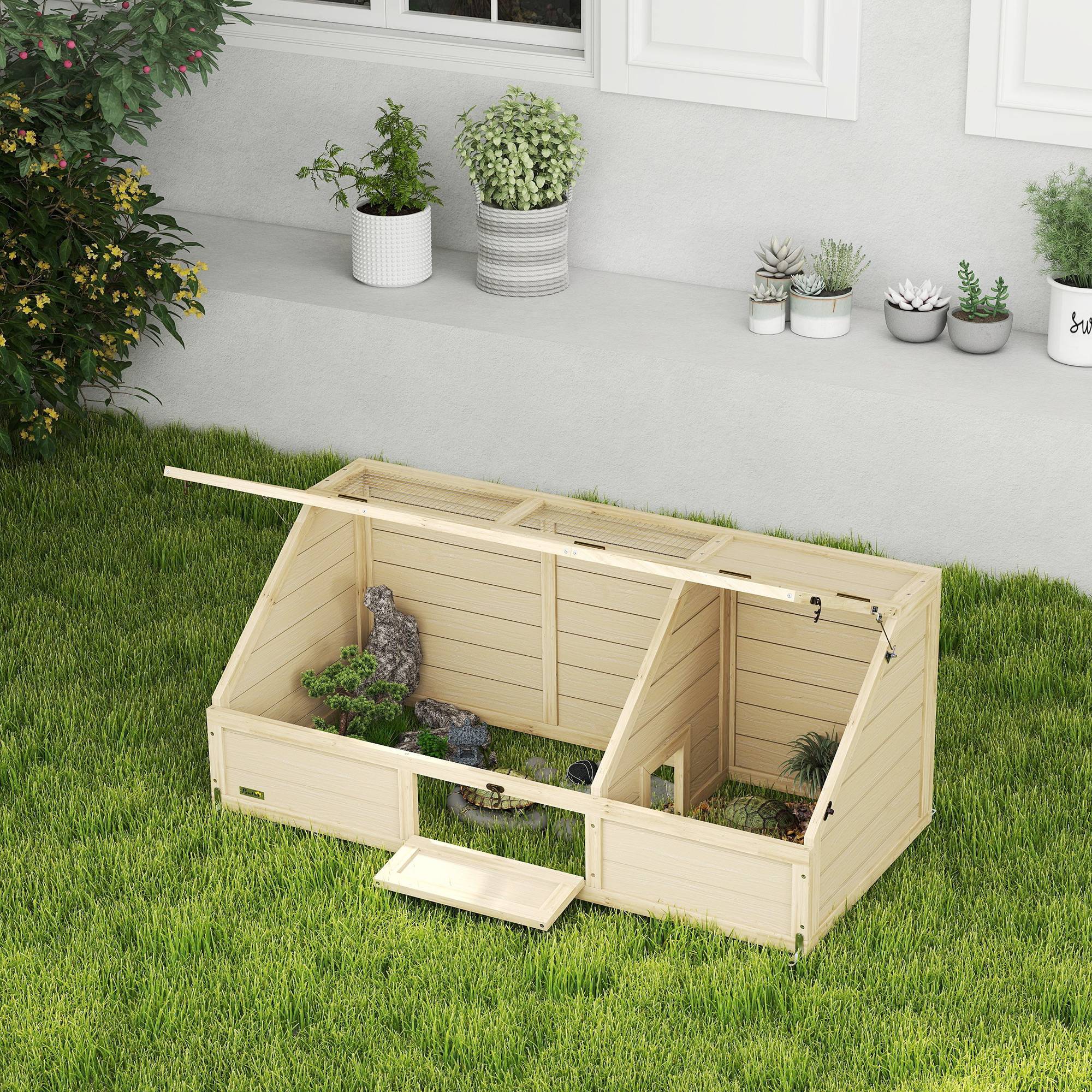 Boîte pour tortues, enclos extérieur, design sans fond, ouverture facile, maison pour tortues, naturel - Image 4