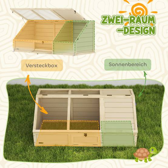 Boîte pour tortues, enclos extérieur, design sans fond, ouverture facile, maison pour tortues, naturel - Image 8