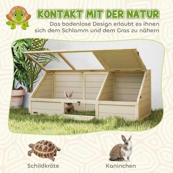 Boîte pour tortues, enclos extérieur, design sans fond, ouverture facile, maison pour tortues, naturel - Image 7