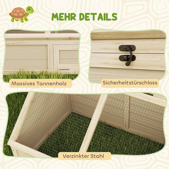 Boîte pour tortues, enclos extérieur, design sans fond, ouverture facile, maison pour tortues, naturel - Image 10