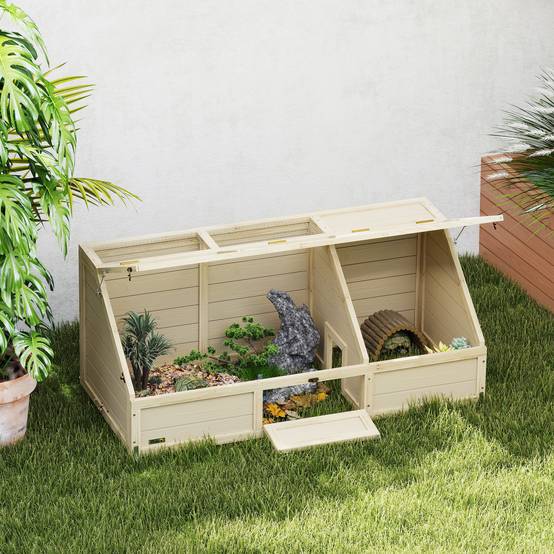 Boîte pour tortues, enclos extérieur, design sans fond, ouverture facile, maison pour tortues, naturel - Image 3