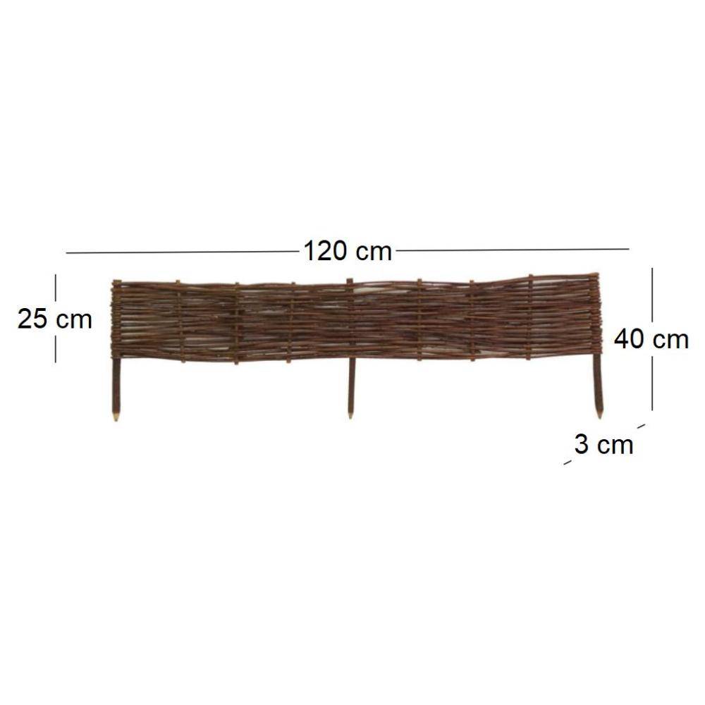Aubry Gaspard - Bordures en osier tressé naturel (Lot de 4) 120 x 25 cm - Imagen 3
