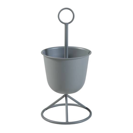 Porte-plantes style intemportel support 48 x 23 cm 1 cache-pot gris - Image 1
