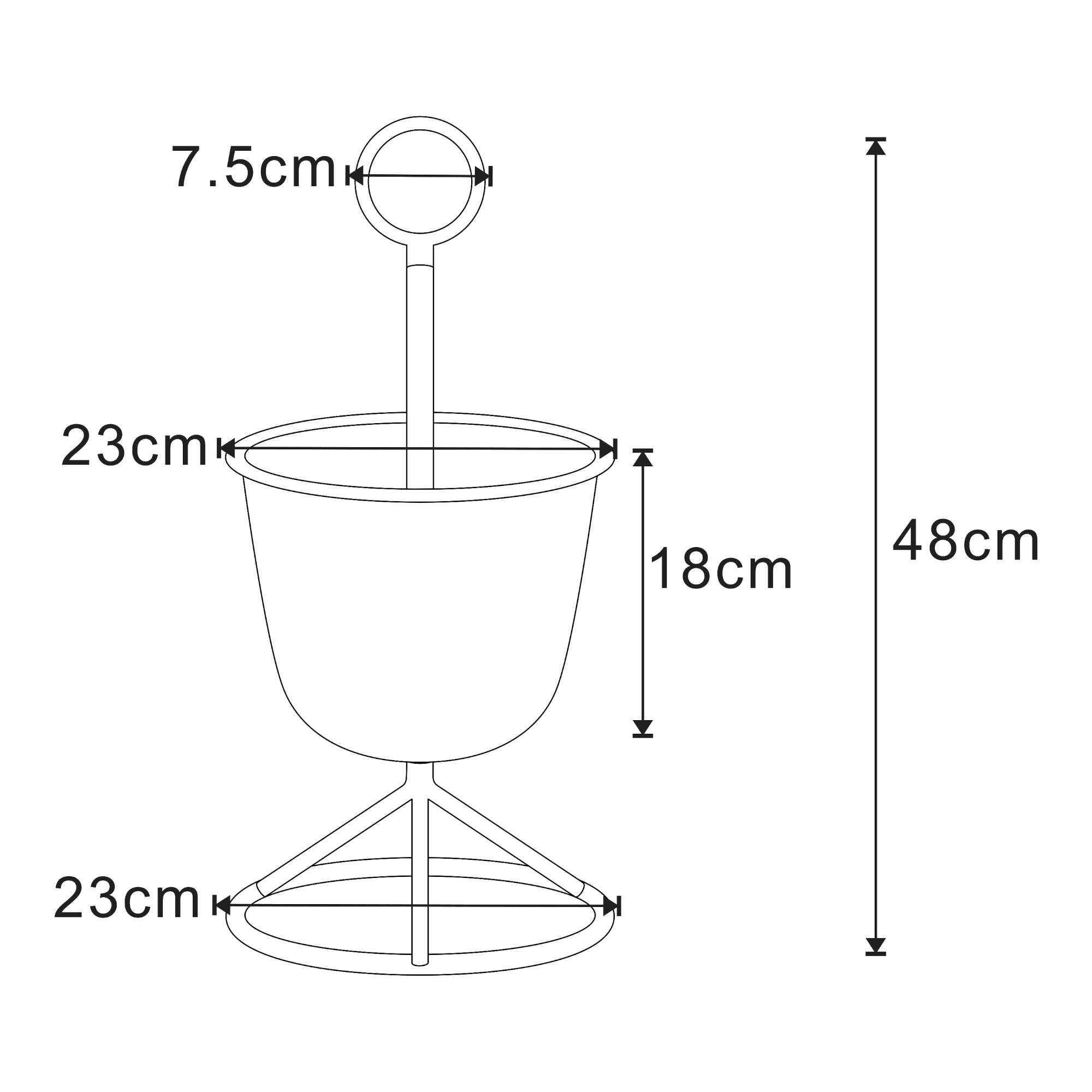 Porte-plantes style intemportel support 48 x 23 cm 1 cache-pot gris - Image 2