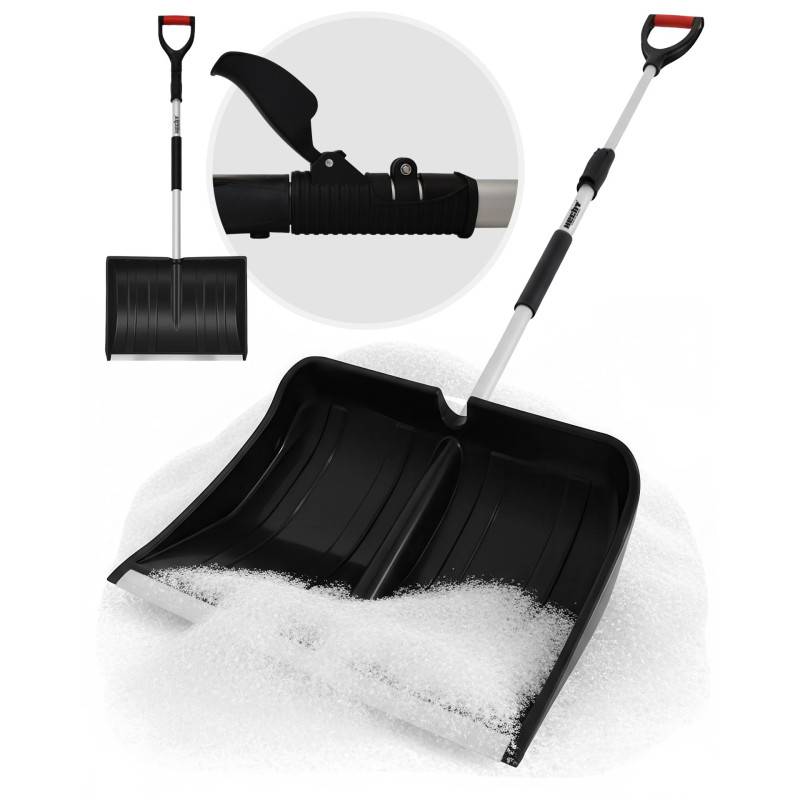 BB Loisir - Pelle à neige 49cm Manche télescopique 122,5 à 155,5cm Bord métallique déneigement - Image 1