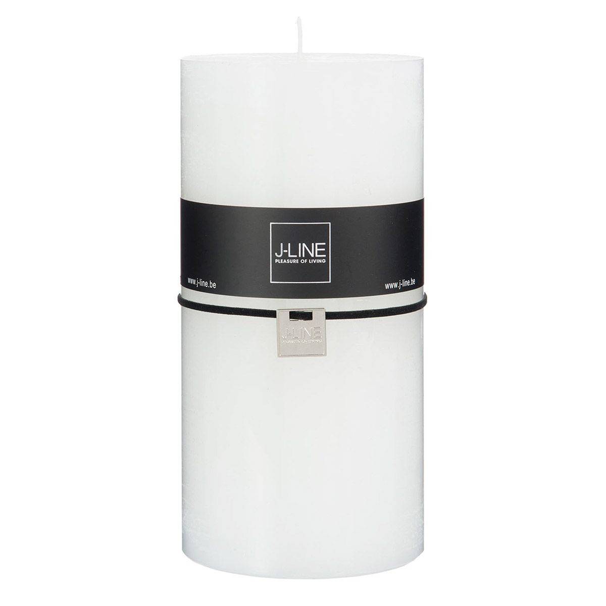 Bougie Cylindrique Déco "Junina" 20cm Blanc