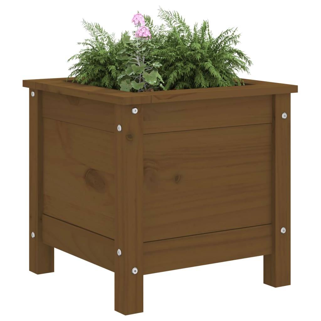 Maison Chic - Jardinière, Bac à fleurs, Pot de fleurs marron miel 40x40x39 cm bois massif de pin - Imagen 3