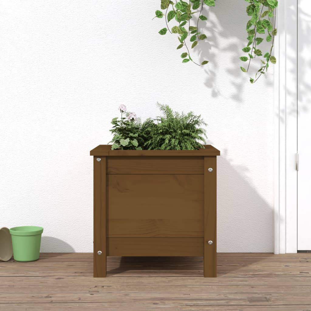 Maison Chic - Jardinière, Bac à fleurs, Pot de fleurs marron miel 40x40x39 cm bois massif de pin - Imagen 2