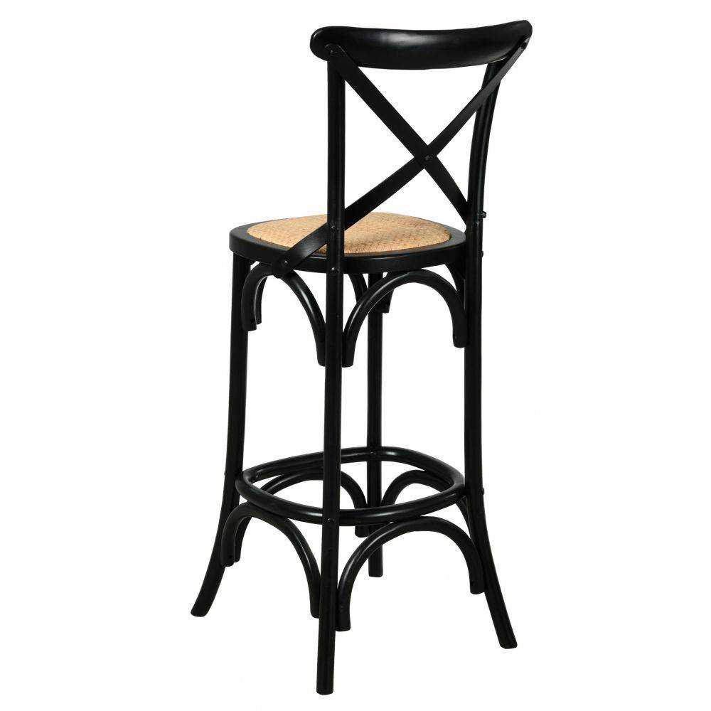 Aubry Gaspard - Tabouret de bar bois et rotin Bistrot chic - Imagen 2