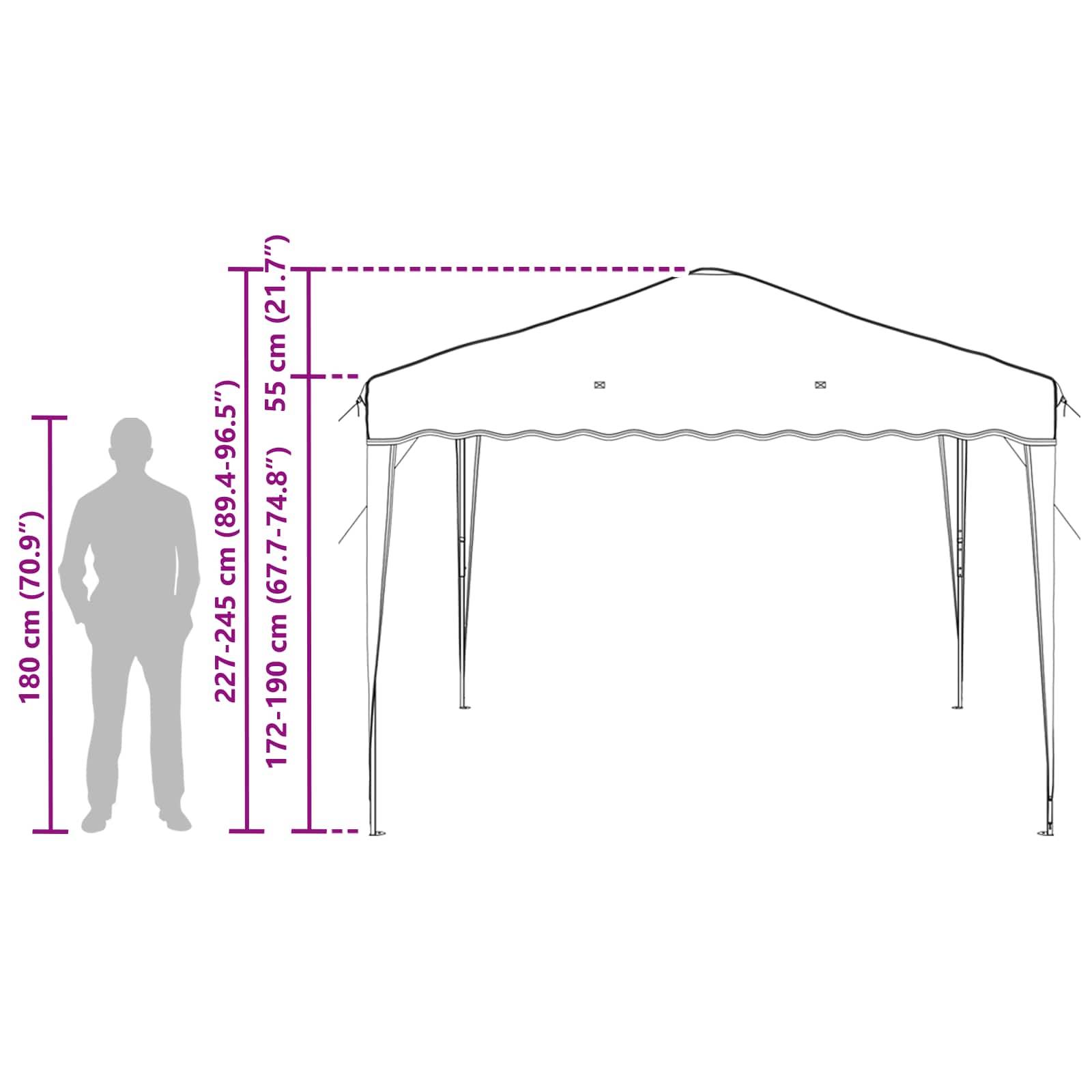 ComfortXL - Tente de réception Tissu Oxford Fêtes extérieures Hauteur réglable 288x288cm Crème - ComfortXL Outdoor Living - Image 10
