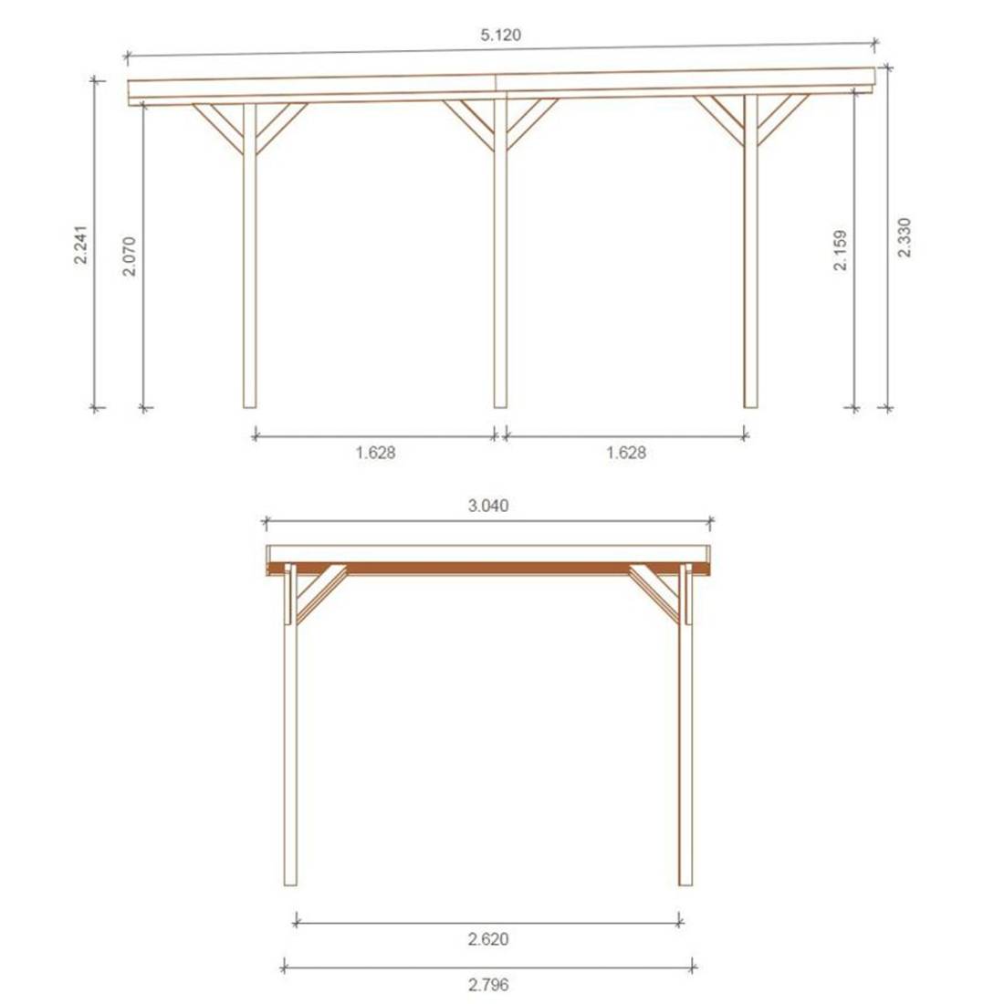 Altanka - Carport, abri de voiture 3.04x5.12 m - 15.57 m2 - couverture PVC - CAR16PVCTR - ALTANKA - Image 4