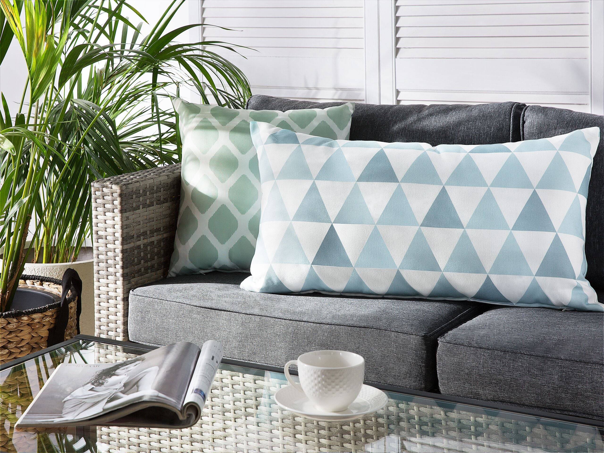 Beliani - Coussin d'extérieur Polyester Bleu TRIFOS - Beliani - Imagen 1