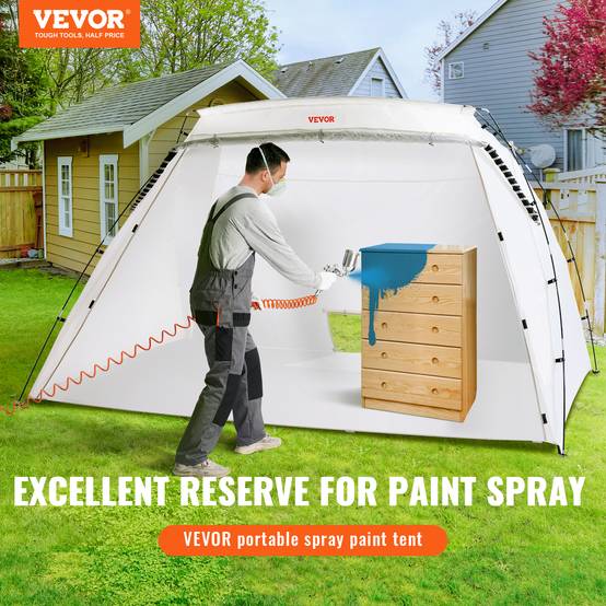 Vevor - VEVOR Abri peinture portable 305x213x183 cm oxford 210D, aération, film jetable pour pulvérisation/aérographe. - Image 2