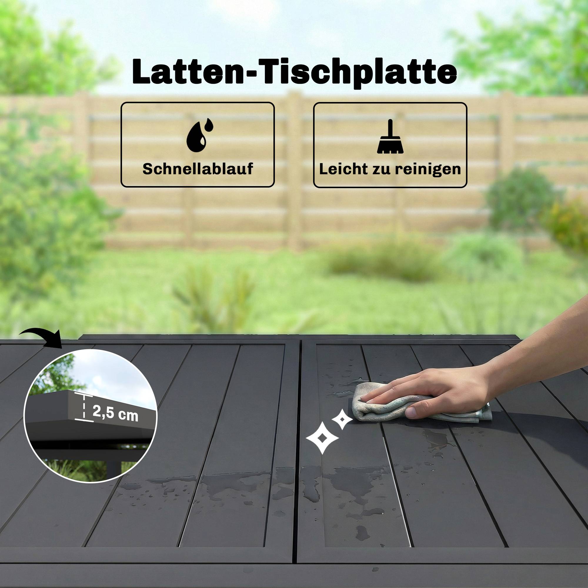 ComfortXL - Table de jardin extensible aluminium 80/160 x 80 cm pour terrasse 4 à 6 places - ComfortXL Outdoor Living - Image 8