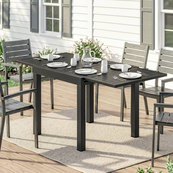 ComfortXL - Table de jardin extensible aluminium 80/160 x 80 cm pour terrasse 4 à 6 places - ComfortXL Outdoor Living - Image 4