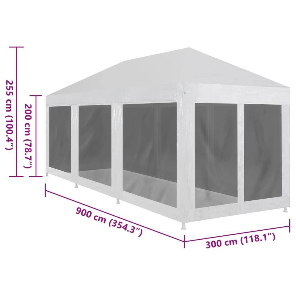 Maison Chic - Tonnelle de jardin - Tente de réception avec 8 parois en maille 9 x 3 m - Meuble Pro - Imagen 6