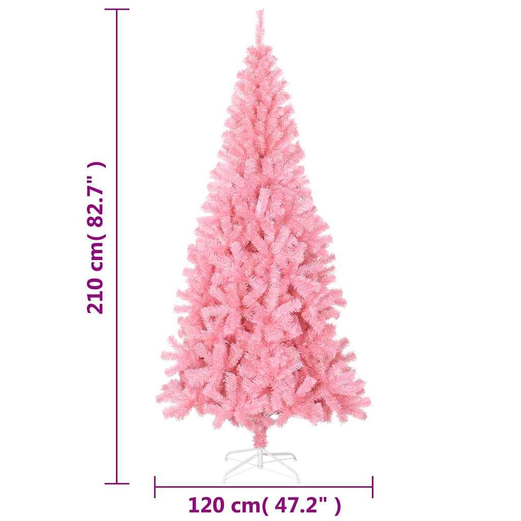 Vidaxl - Sapin de Noël artificiel avec support rose 210 cm PVC vidaXL 320999 - Image 3