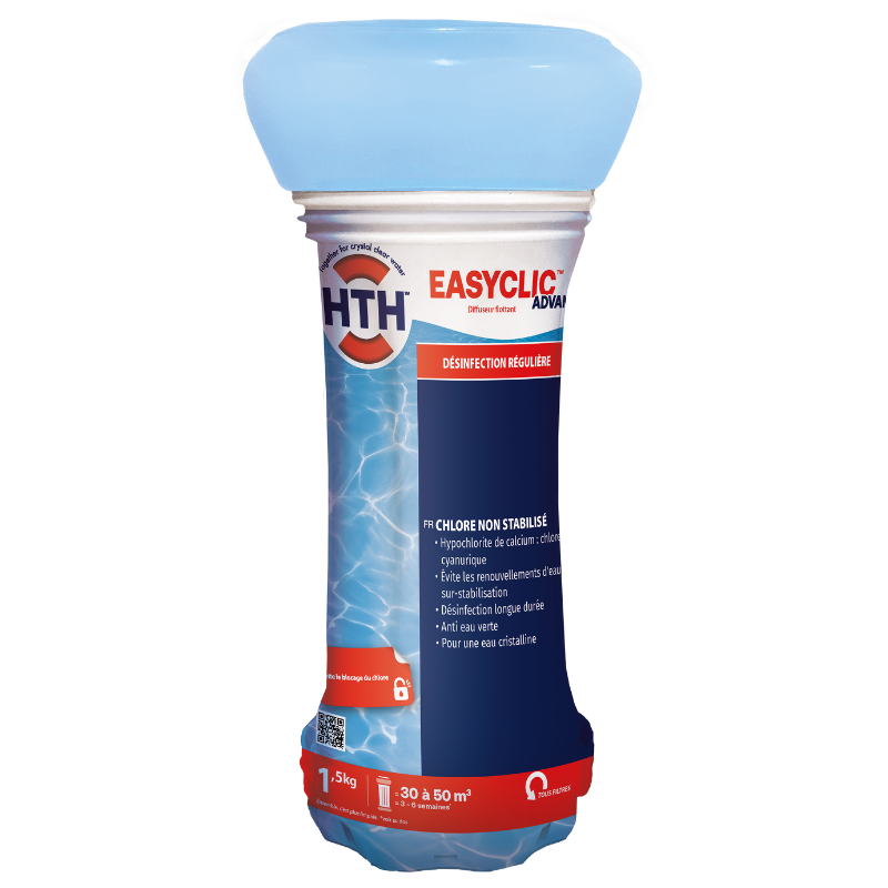 Hth - Diffuseur flottant chlore non-stabilisé HTH EASYCLIC Advanced - 1,5 kg - Imagen 1