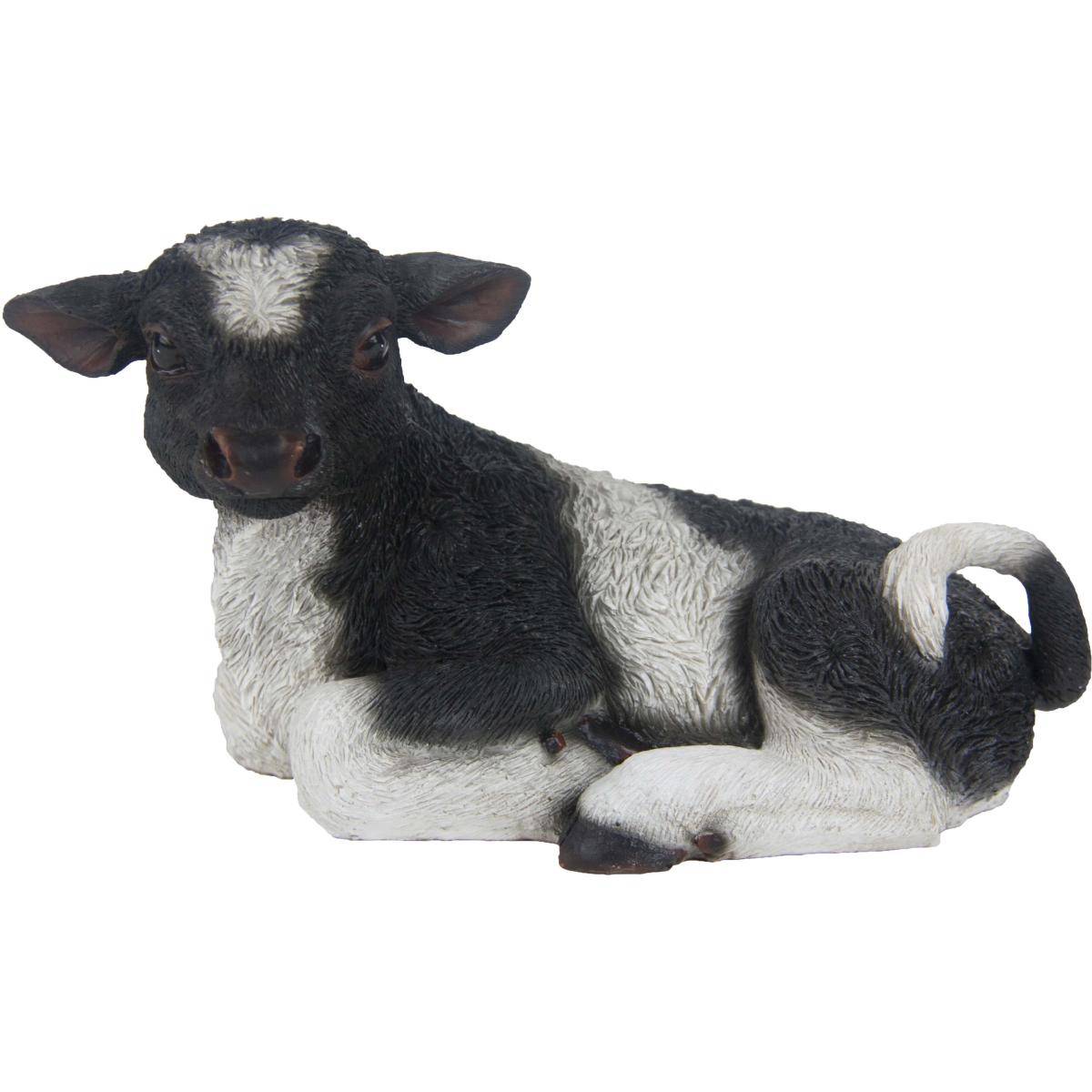 Esschert Design - Veau noir et blanc couché en résine Petit modèle True To Nature - Imagen 1