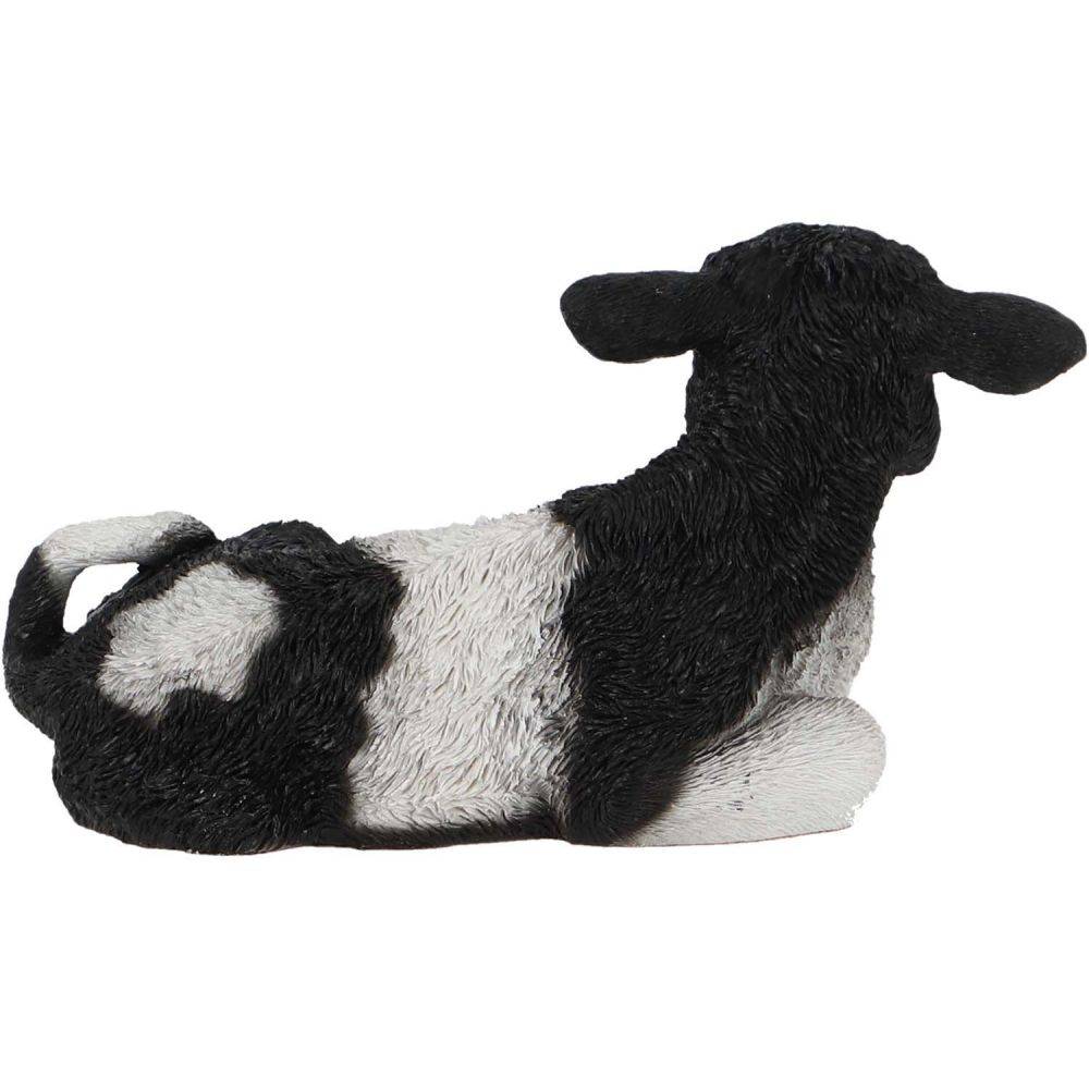 Esschert Design - Veau noir et blanc couché en résine Petit modèle True To Nature - Imagen 4
