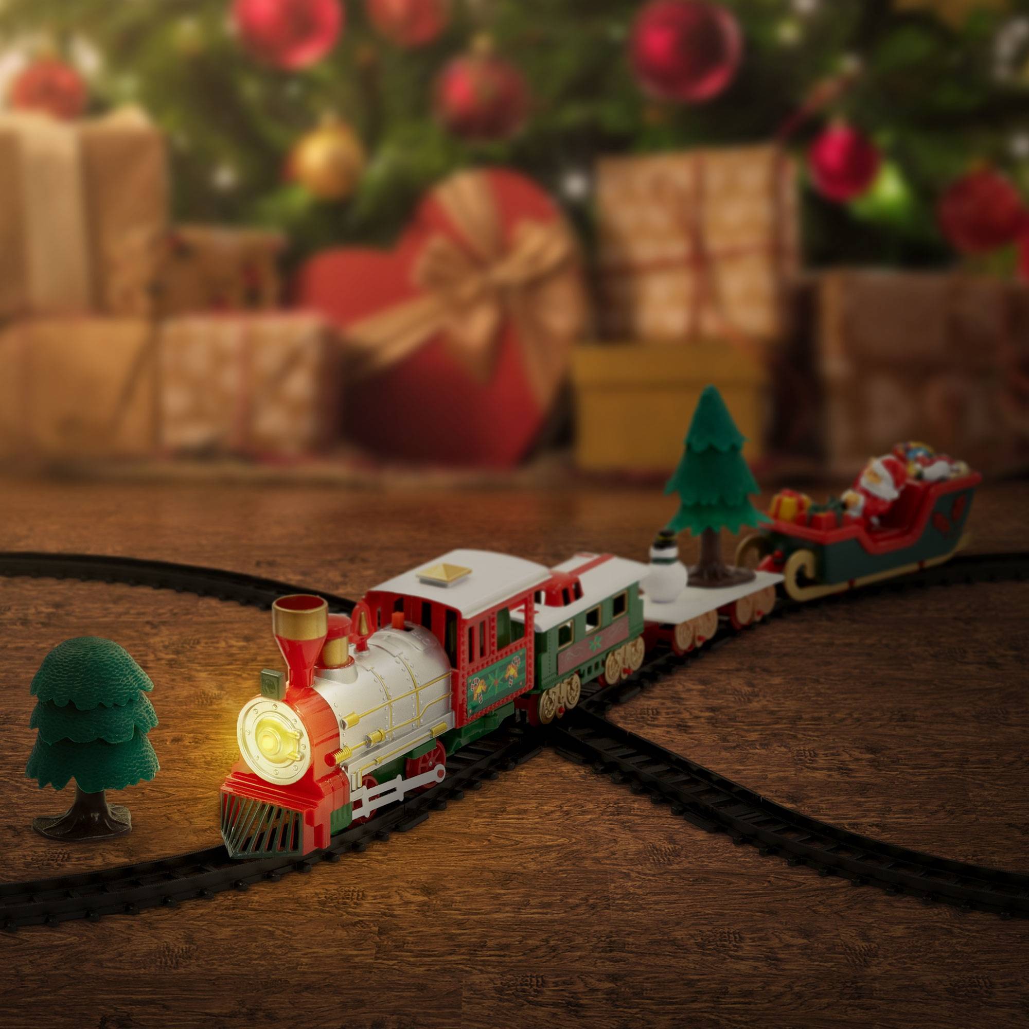 Train électrique de Noël avec son et lumière - Ensemble 16 pièces avec