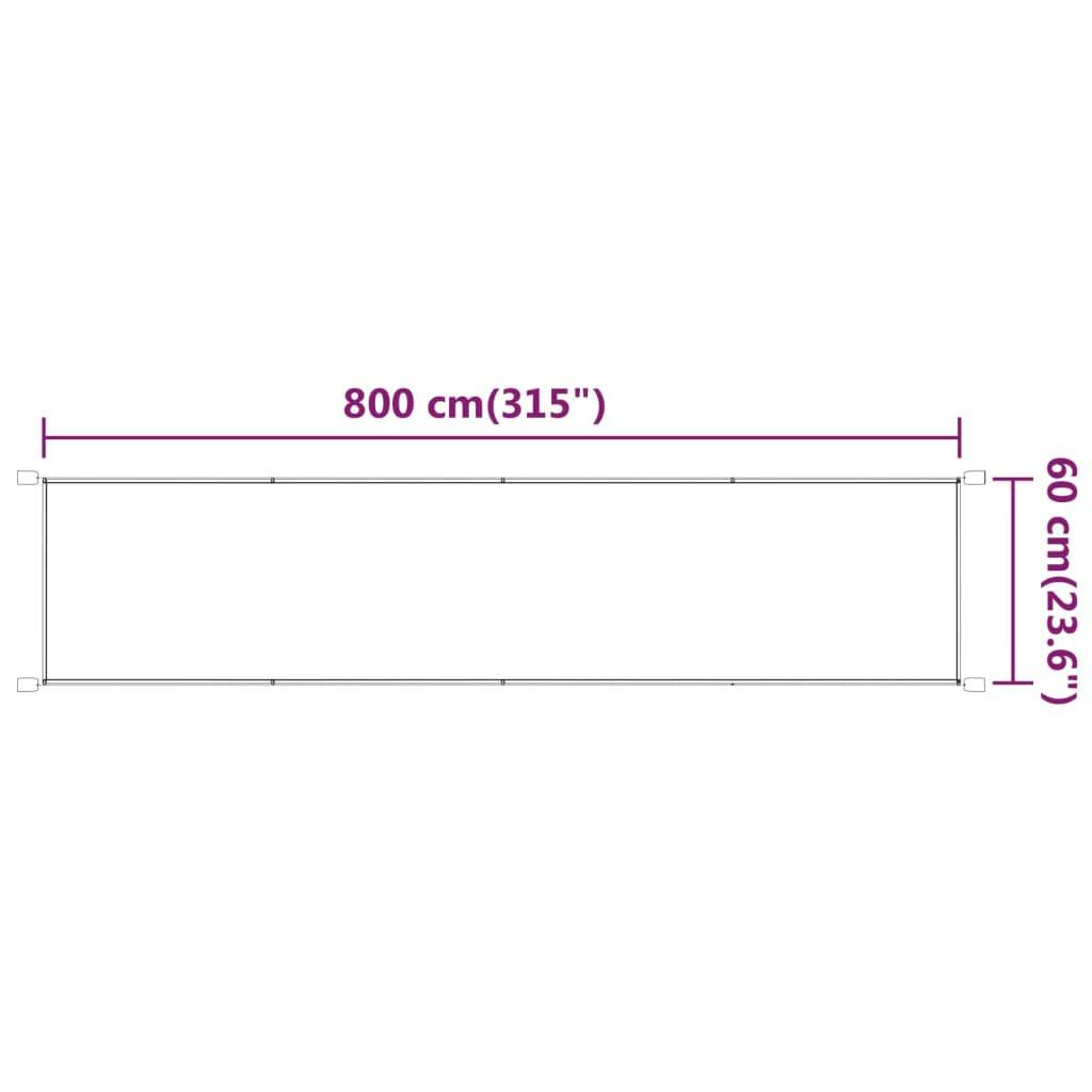 Helloshop26 - Auvent vertical 60 x 800 cm tissu oxford anthracite - Imagen 5