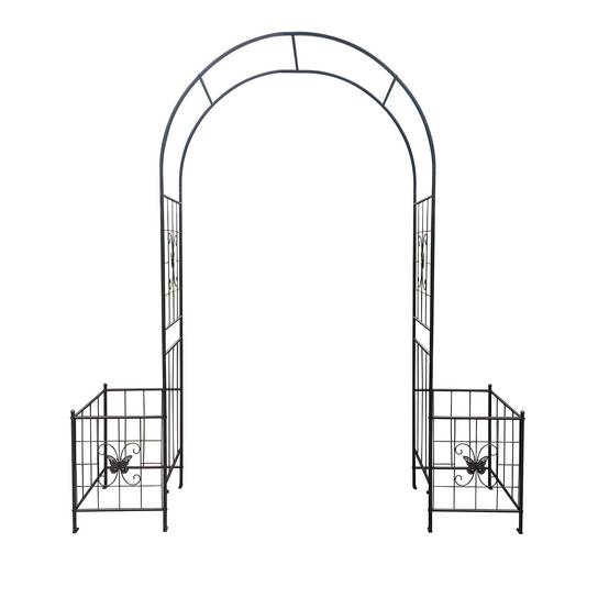 Arche jardin métal noir 202 x 50 x 218 cm - PANGIVO - Image 4