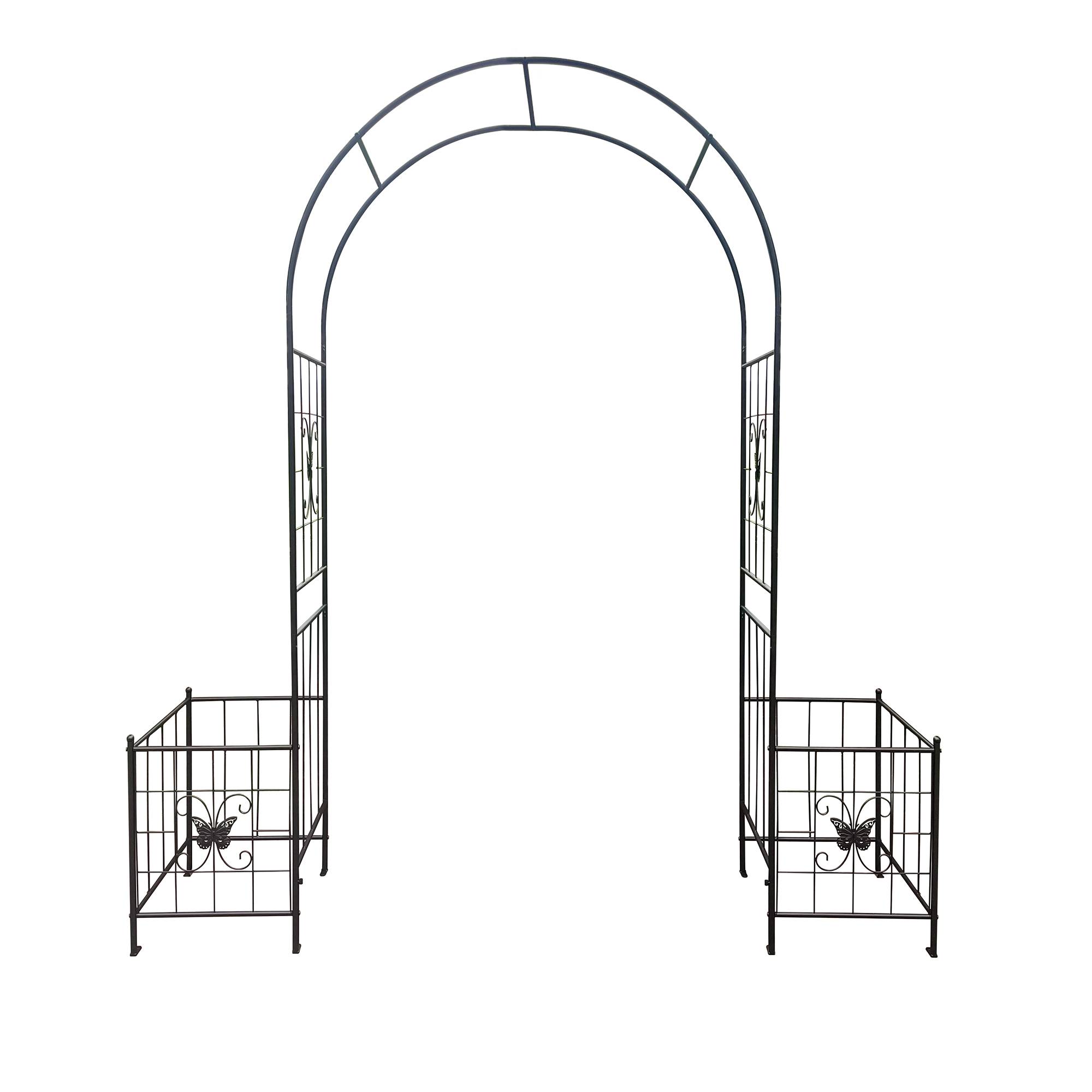 Arche jardin métal noir 202 x 50 x 218 cm - PANGIVO - Image 4
