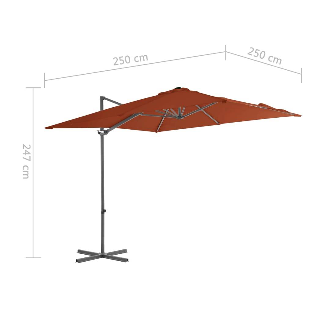Helloshop26 - Parasol déporté avec mât en acier 250 x 250 cm orange - Imagen 8