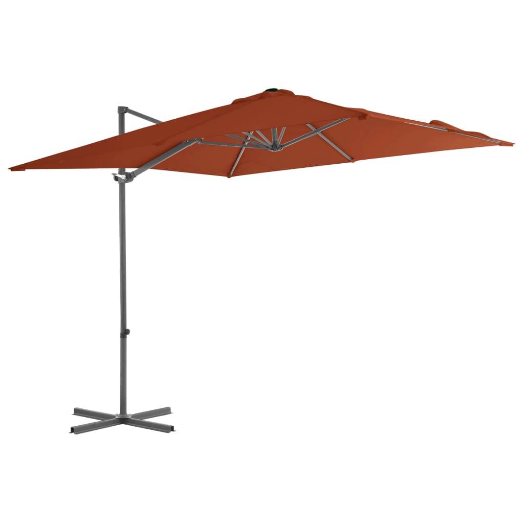 Helloshop26 - Parasol déporté avec mât en acier 250 x 250 cm orange - Imagen 1