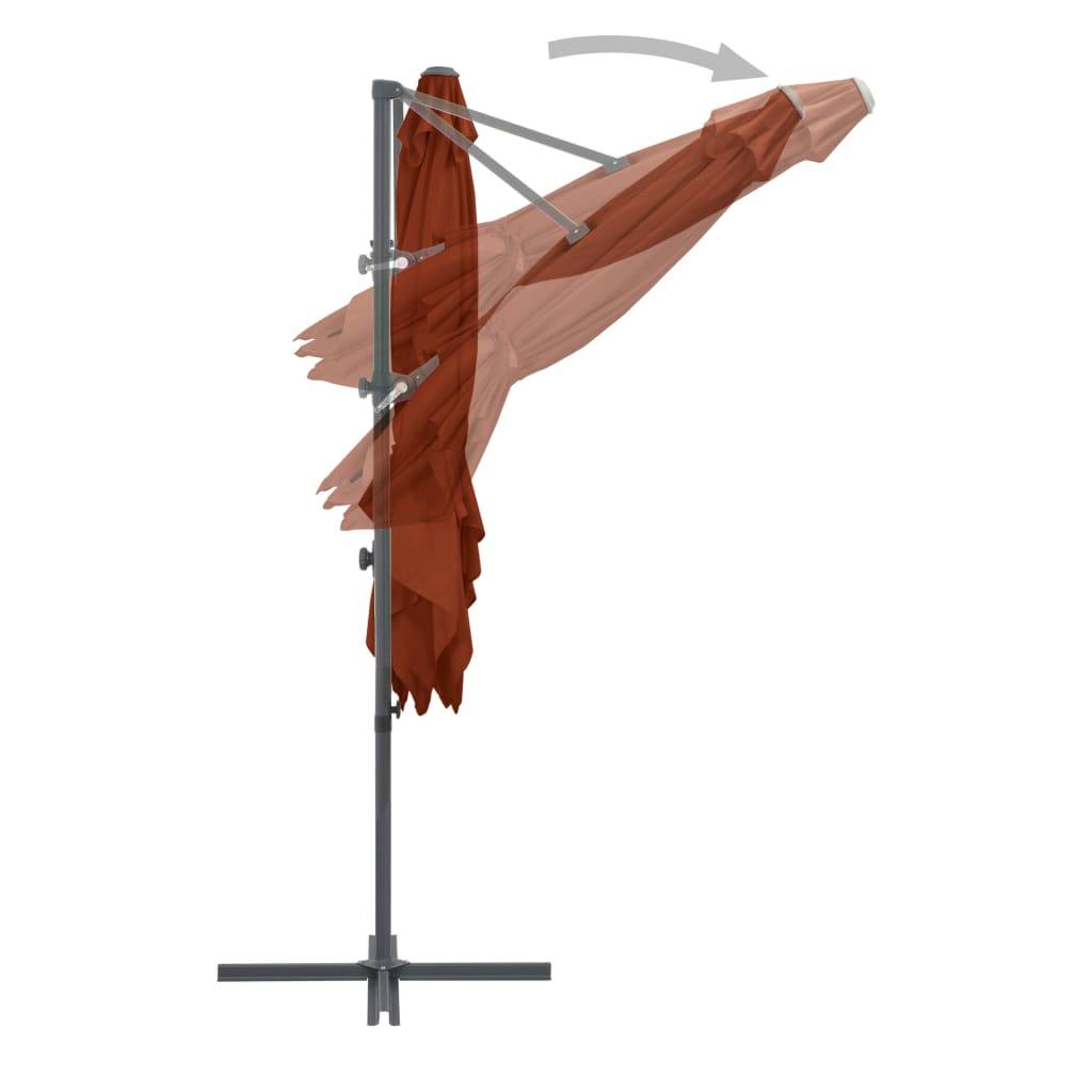Helloshop26 - Parasol déporté avec mât en acier 250 x 250 cm orange - Imagen 5