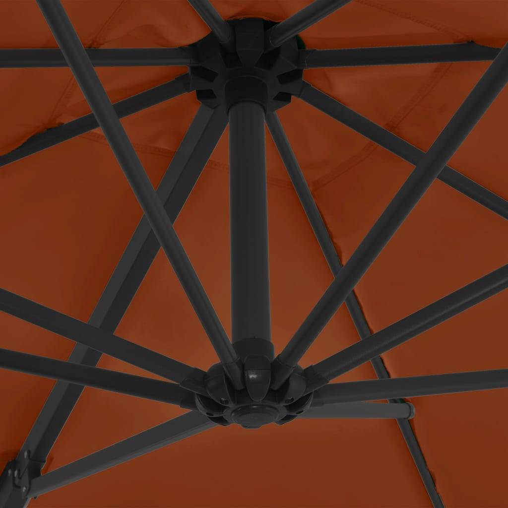 Helloshop26 - Parasol déporté avec mât en acier 250 x 250 cm orange - Imagen 6