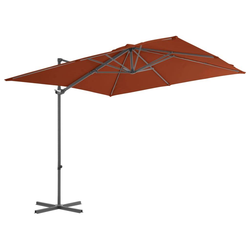 Helloshop26 - Parasol déporté avec mât en acier 250 x 250 cm orange - Imagen 2