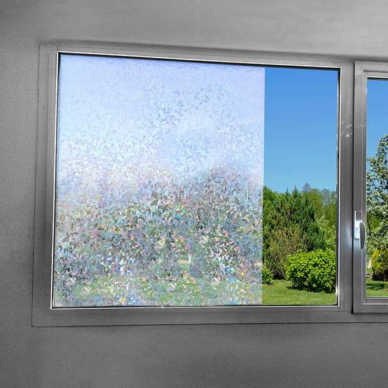 Film décoratif électrostatique anti regards pour fenêtre Vitrail Translucide - Image 2