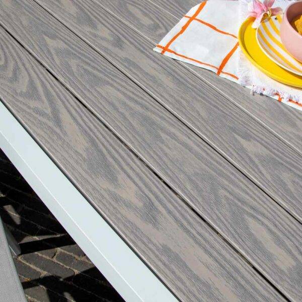 Wilsa Garden - Table de jardin aluminium 8/12 P extensible décors bois TULUM - Imagen 6