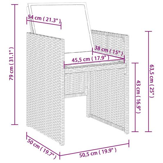 Ensemble Repas Compact 8 Places Gain de Place Table Bois et Fauteuils Noirs – ComfortXL Outdoor Living - Image 9