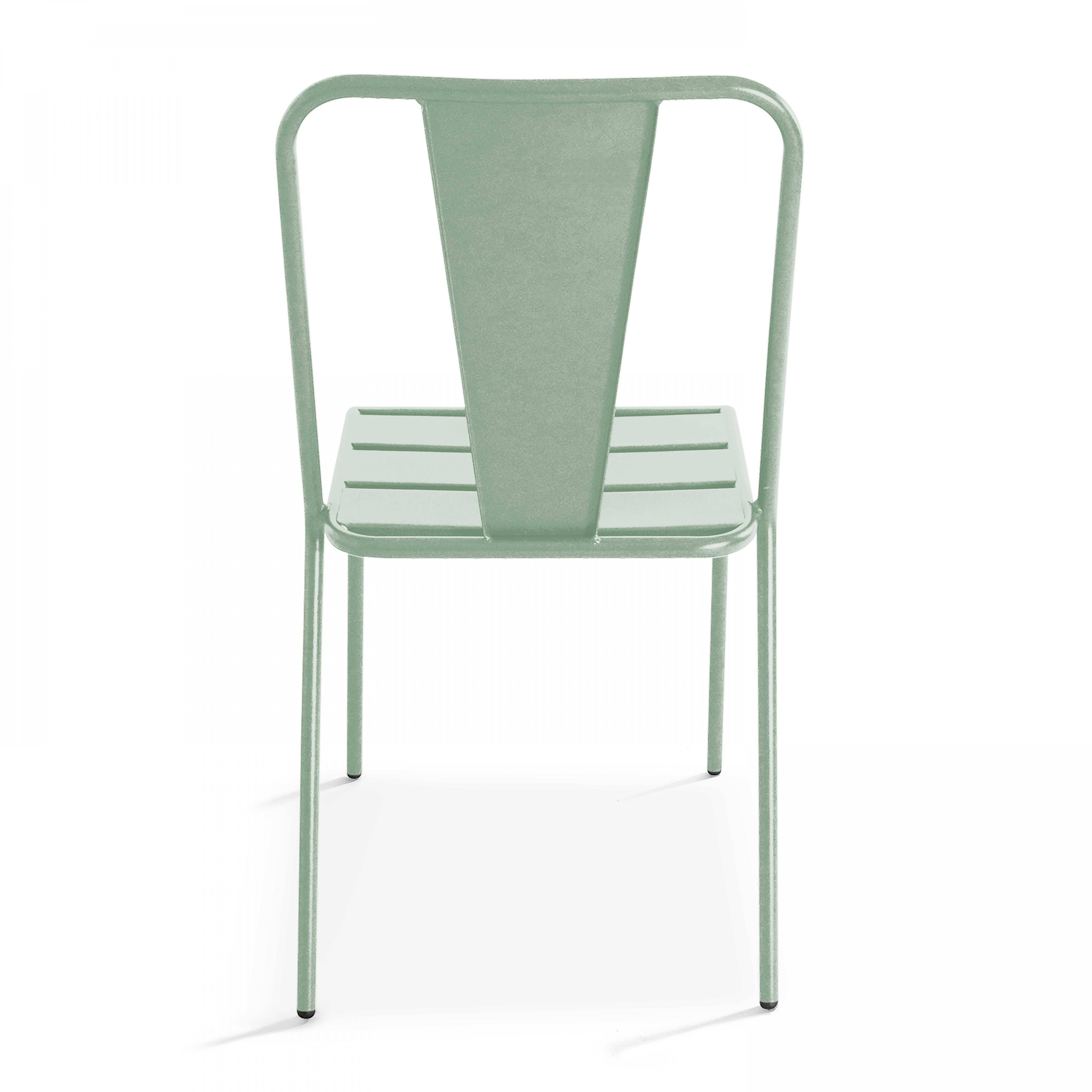 Oviala - Chaise de jardin en métal vert sauge Dieppe - Oviala - Imagen 5