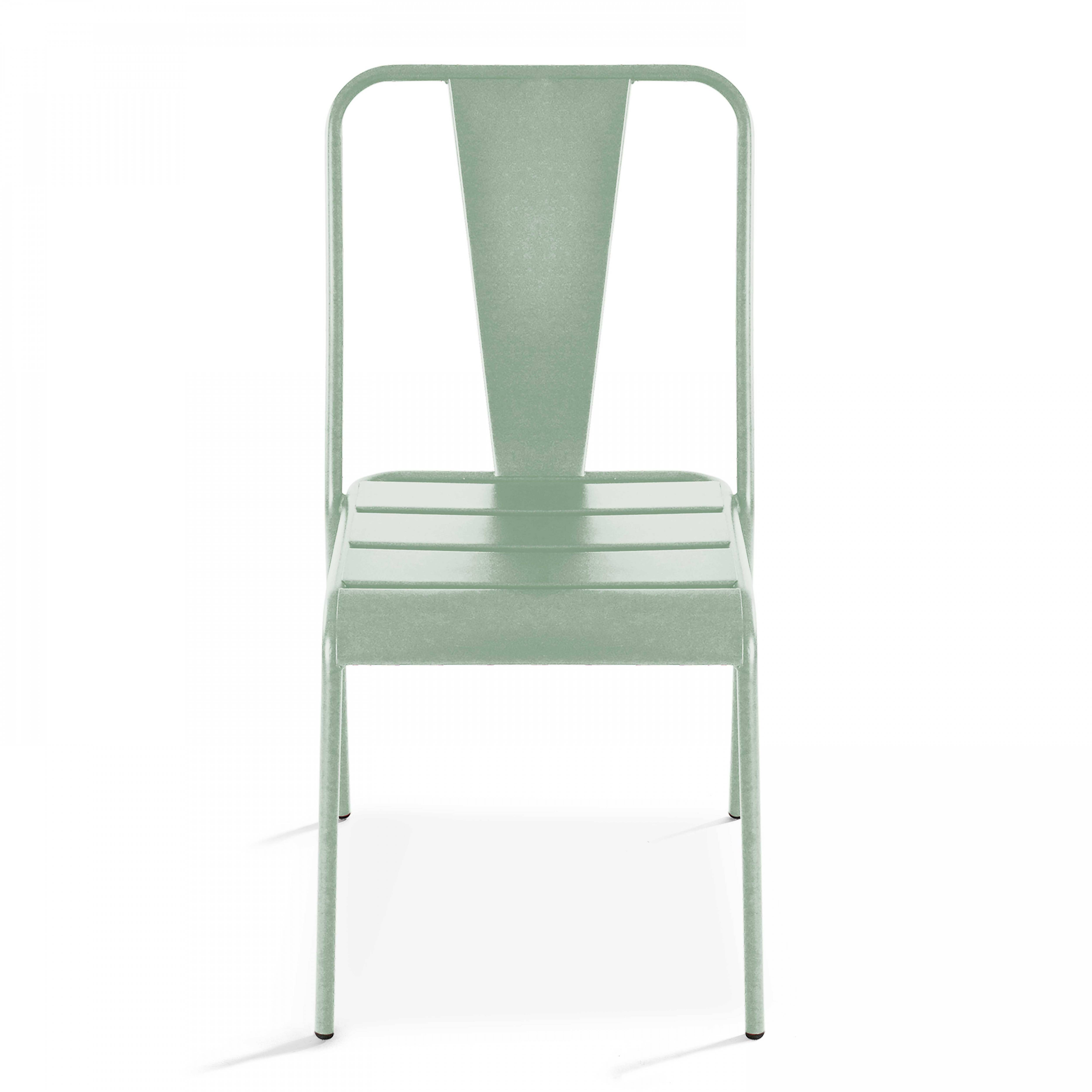 Oviala - Chaise de jardin en métal vert sauge Dieppe - Oviala - Imagen 4