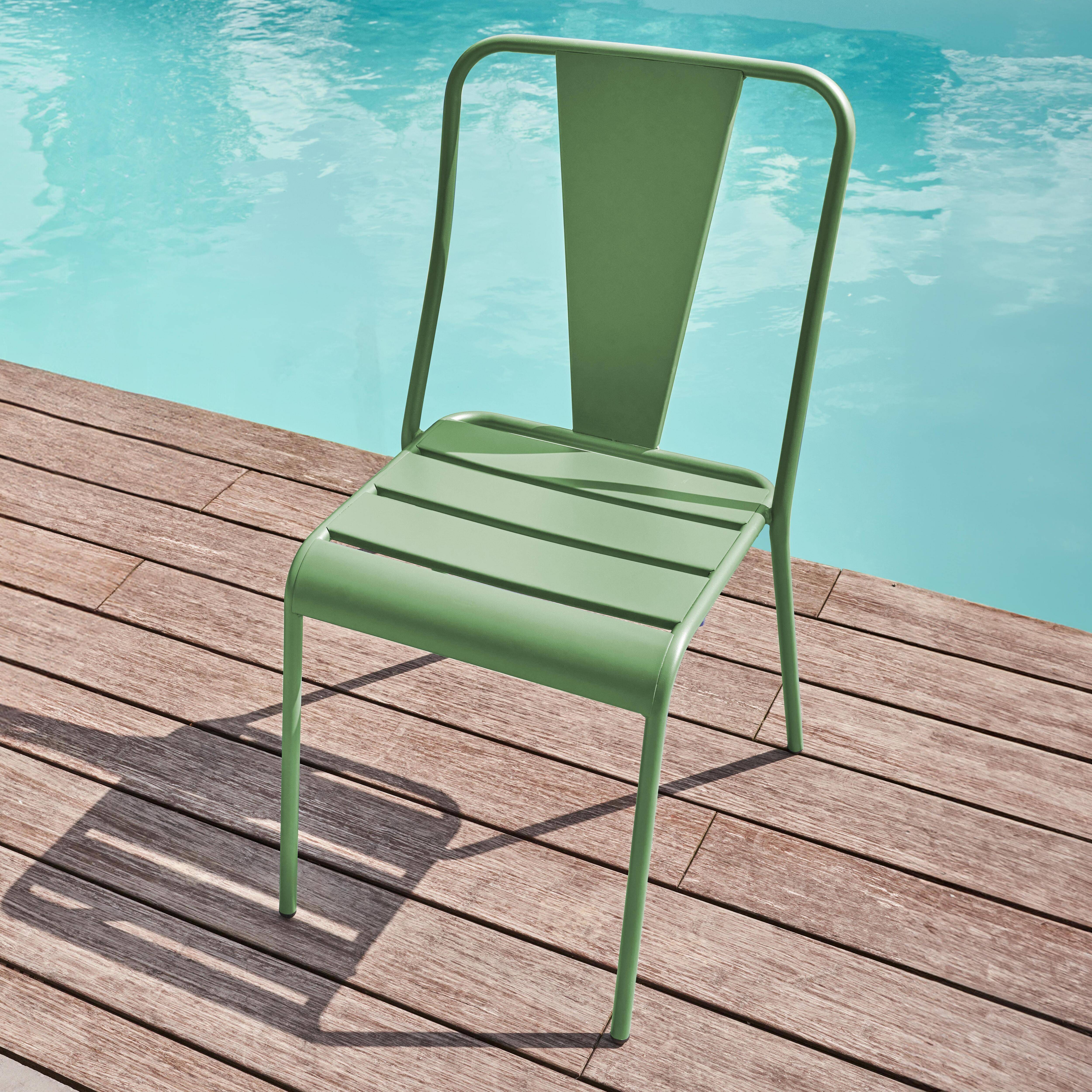 Oviala - Chaise de jardin en métal vert sauge Dieppe - Oviala - Imagen 2