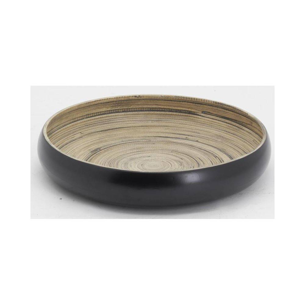 Aubry Gaspard - Plateaux ronds en bambou naturel et noir (lot de 2) - Imagen 3