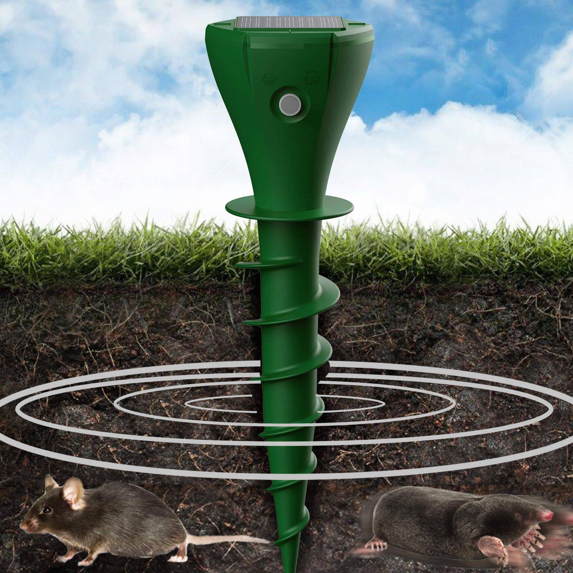 Lot de 2 Chasse Taupes Twist Solaires Installation Facile Vibrations Triple Séquence - Image 8
