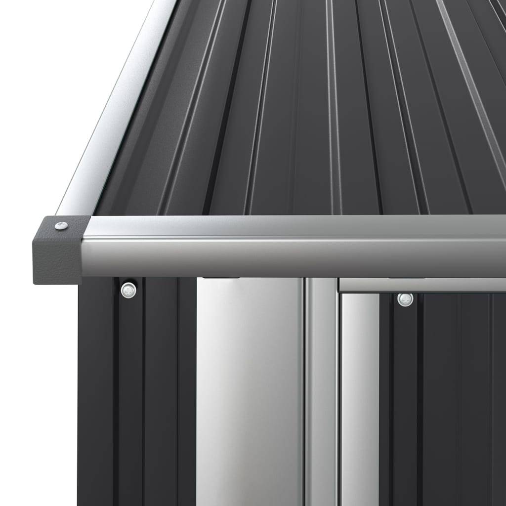 Helloshop26 - Abri de jardin cabane cabanon maison de stockage remise extérieur hangar outils robuste 180,5 x 97 x 209,5 cm acier galvanisé anthracite - Imagen 4