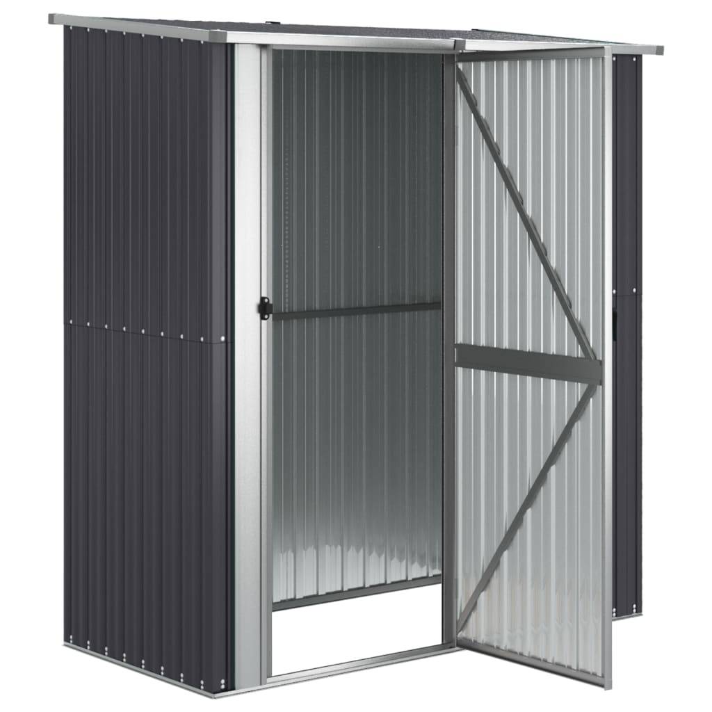 Helloshop26 - Abri de jardin cabane cabanon maison de stockage remise extérieur hangar outils robuste 180,5 x 97 x 209,5 cm acier galvanisé anthracite - Imagen 3