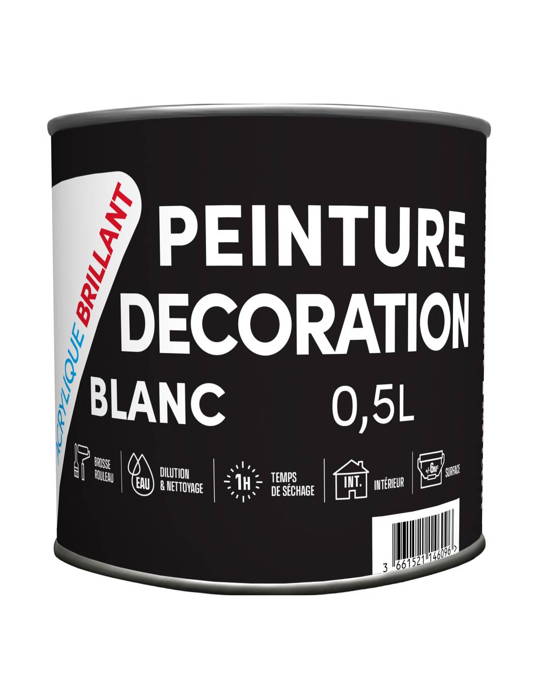 Peinture Acrylique Brillante 0.5l Finition Brillante Durable Multi-supports - Générique