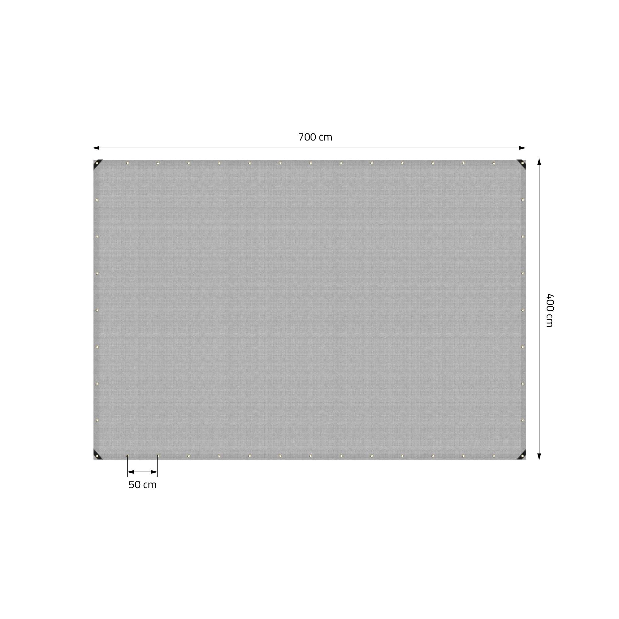 Ecd-Germany - Bâche de Protection Premium avec Œillets + 10 Crochets, 4x7m 28m², 650g/m², Grise, Tissu PVC, Indéchirable, Imperméable - Imagen 5