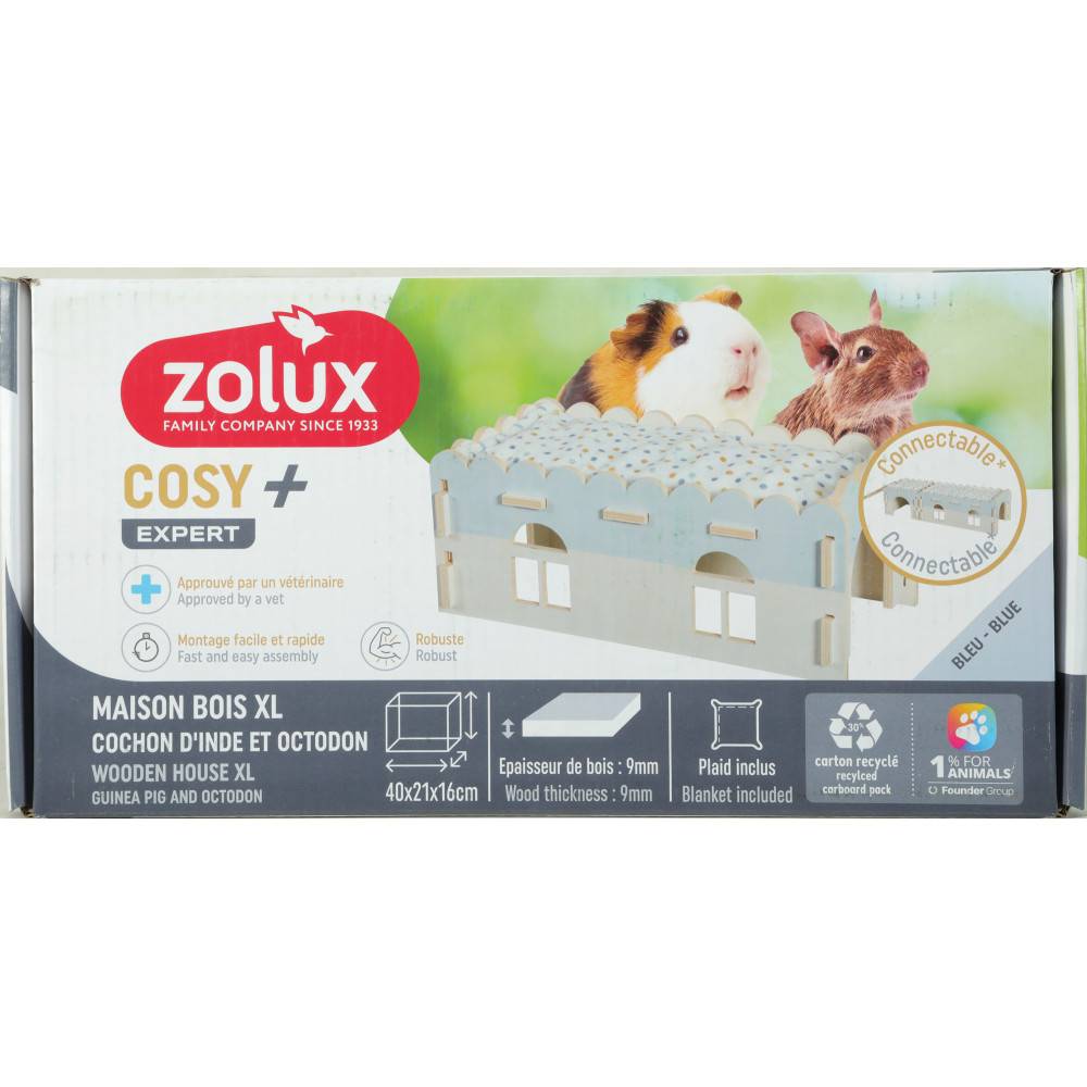 Zolux - Grande extension Maison bois cosy 40 x 21 x 16 cm cochon d'inde et octodon. - Image 3