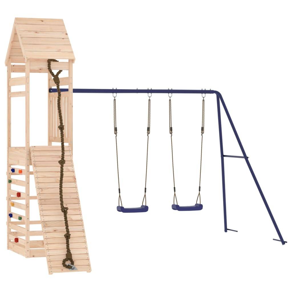 Helloshop26 - Aire de jeux d'extérieur balançoires toboggan portiques robuste jeux jardin 316 x 257 x 264 cm bois de pin massif - Imagen 2