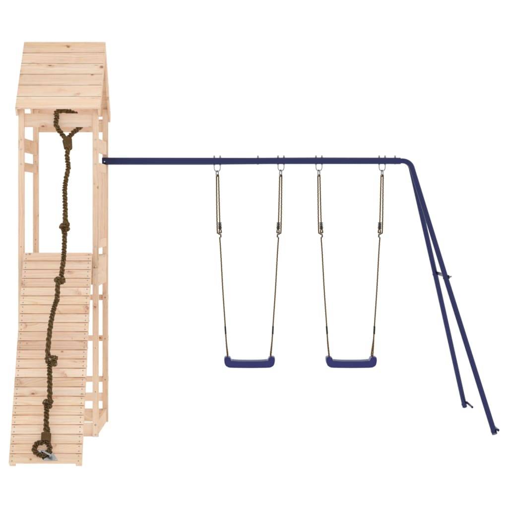 Helloshop26 - Aire de jeux d'extérieur balançoires toboggan portiques robuste jeux jardin 316 x 257 x 264 cm bois de pin massif - Imagen 4